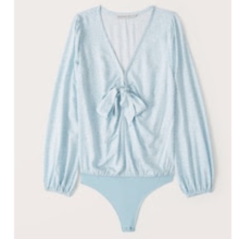 Abercrombie & Fitch Long-Sleeve Tie-Front Bodysuit, Size Medium